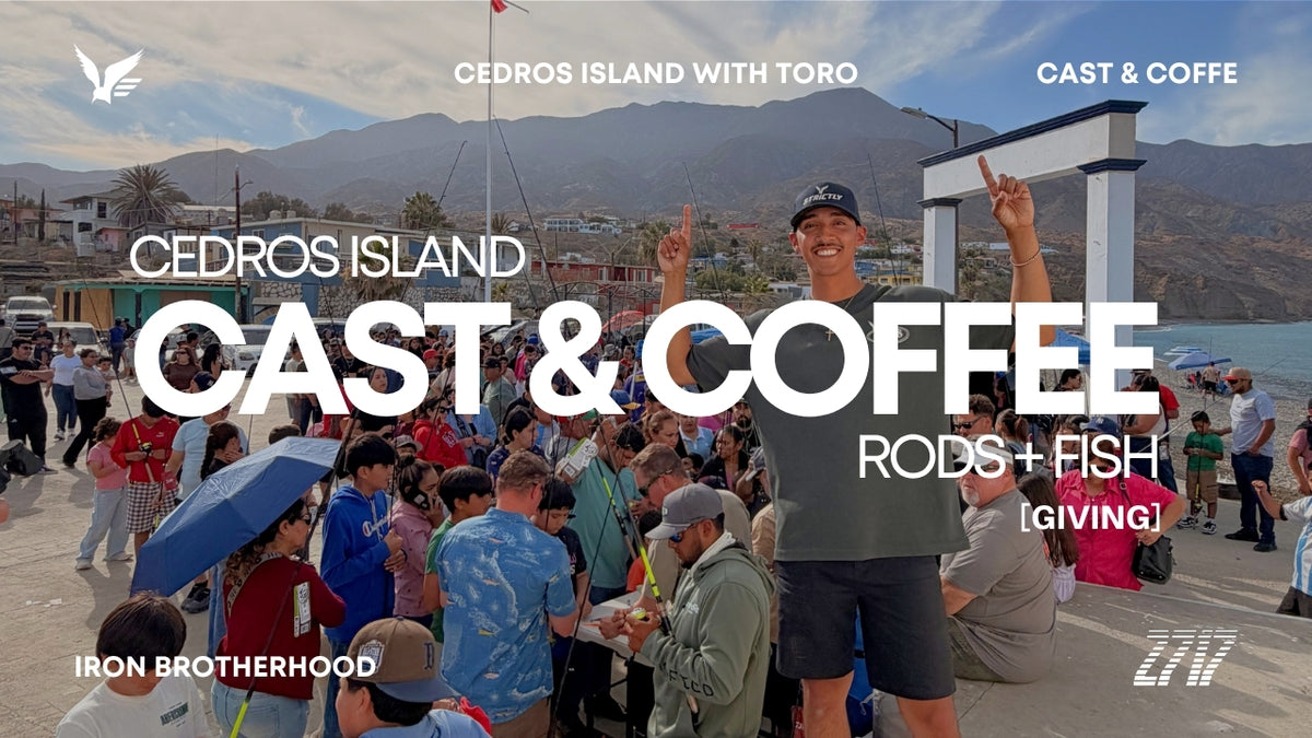 Load video: Cedros Island Cast and Coffee Giving Away 100 Kids Rods and Yellowtail.